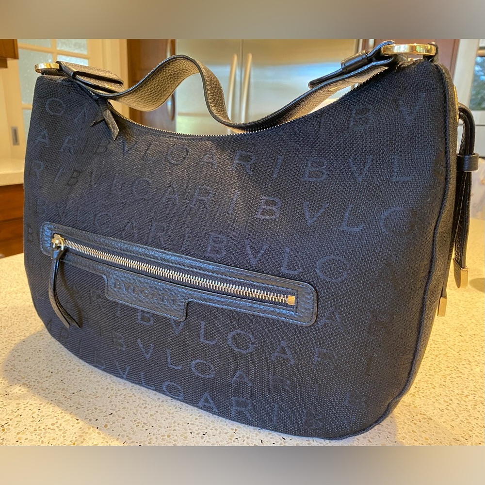 BVLGARI Malta Large Black Shoulder Bag